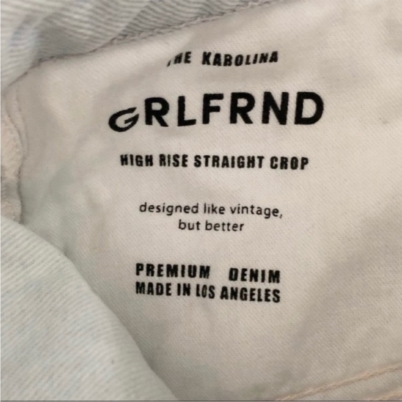 GRLFRND Karolina High Rise Cotton Button Fly Straight Crop Jeans NWT - Picture 10 of 10
